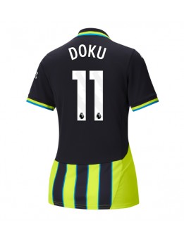 Manchester City Jeremy Doku #11 Replika Borta Kläder Dam 2024-25 Kortärmad